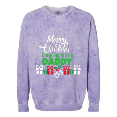 Merry Christmas Expecting Dad Pregnant Wife Colorblast Crewneck Sweatshirt