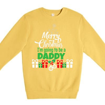 Merry Christmas Expecting Dad Pregnant Wife Premium Crewneck Sweatshirt