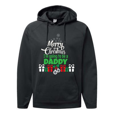 Merry Christmas Expecting Dad Pregnant Wife Performance Fleece Hoodie