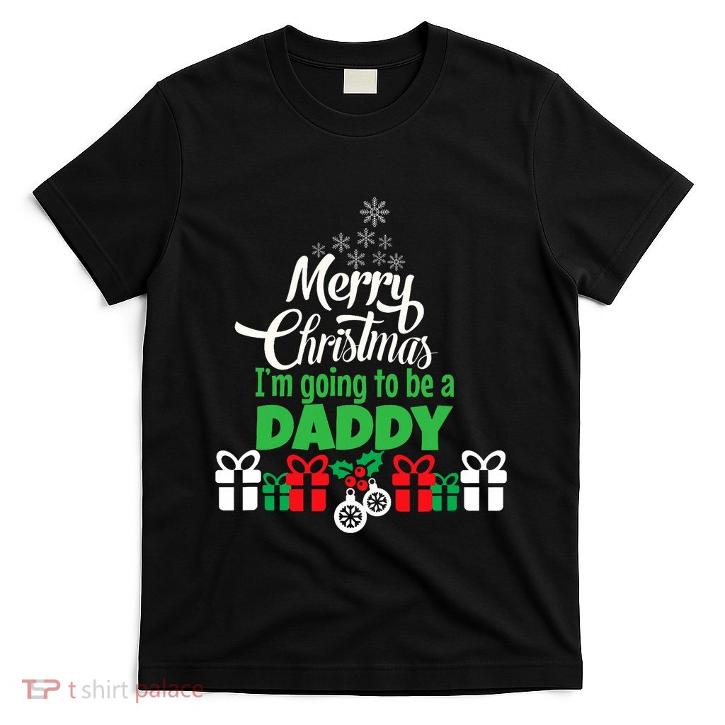 Merry Christmas Expecting Dad Pregnant Wife T-Shirt