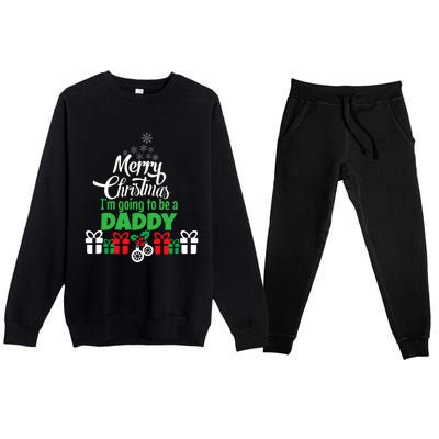 Merry Christmas Expecting Dad Pregnant Wife Premium Crewneck Sweatsuit Set