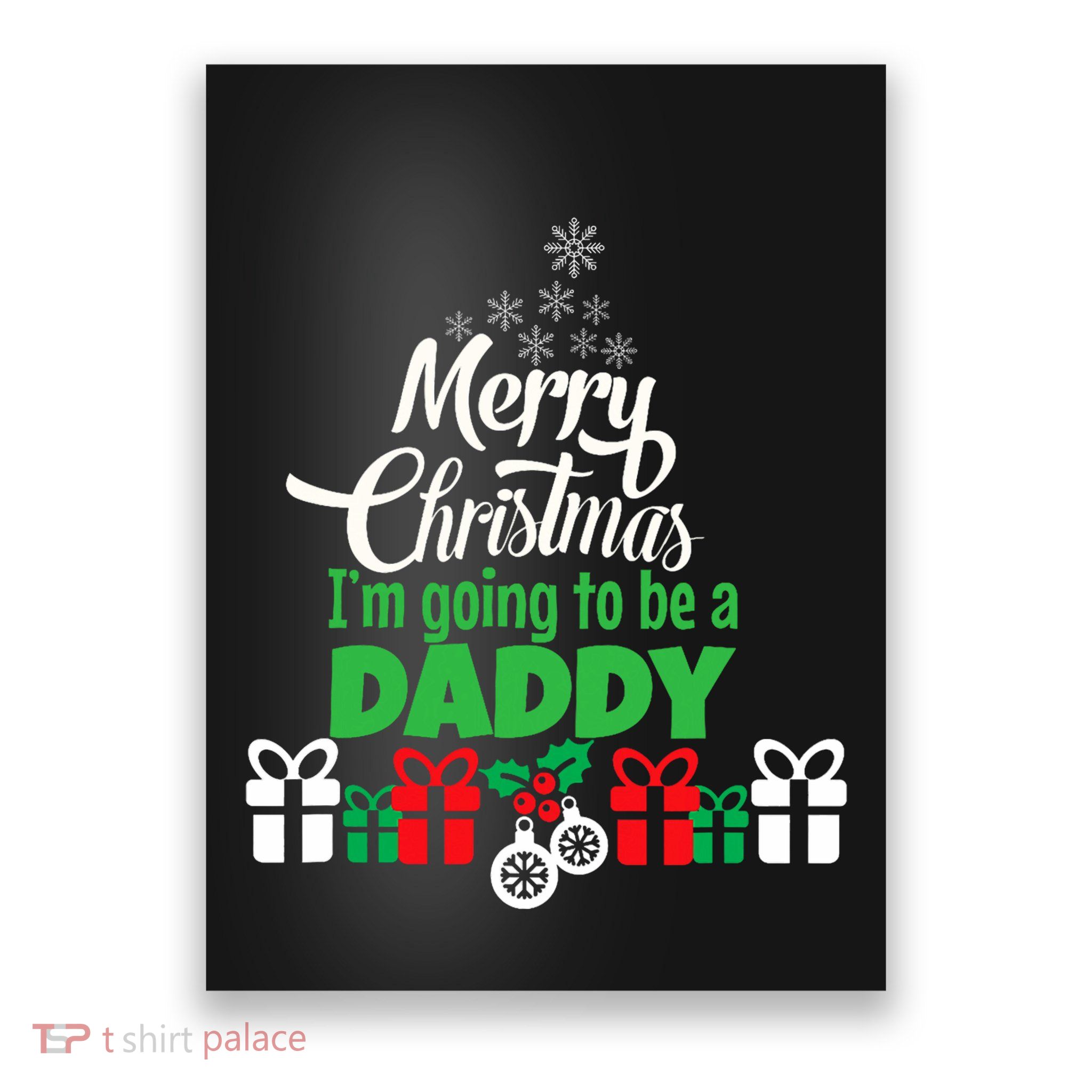 Merry Christmas Expecting Dad Pregnant Wife Poster