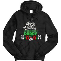 Merry Christmas Expecting Dad Pregnant Wife Tie Dye Hoodie