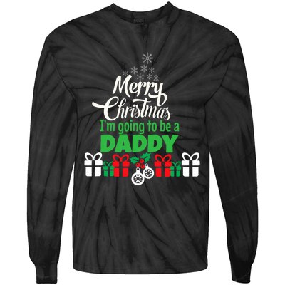 Merry Christmas Expecting Dad Pregnant Wife Tie-Dye Long Sleeve Shirt