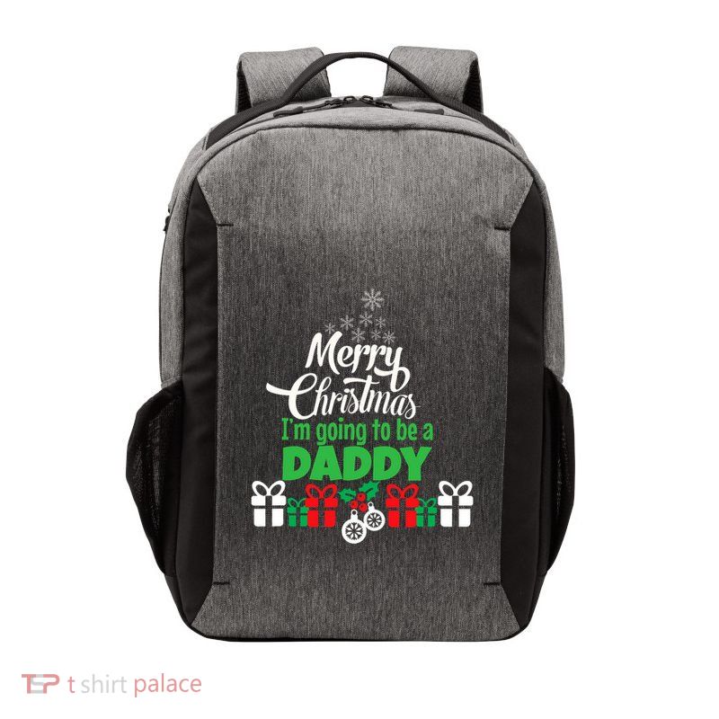 Merry Christmas Expecting Dad Pregnant Wife Vector Backpack