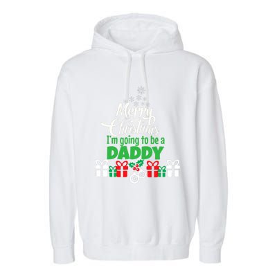 Merry Christmas Expecting Dad Pregnant Wife Garment-Dyed Fleece Hoodie