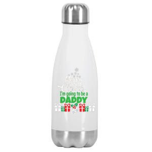 Merry Christmas Expecting Dad Pregnant Wife Stainless Steel Insulated Water Bottle