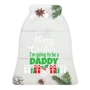 Merry Christmas Expecting Dad Pregnant Wife Ceramic Bell Ornament