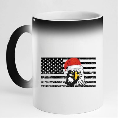 Merry Christmas Eagle Usa Flag Costume Santa Hat Xmas Hat 11oz Black Color Changing Mug