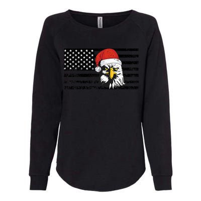 Merry Christmas Eagle Usa Flag Costume Santa Hat Xmas Hat Womens California Wash Sweatshirt