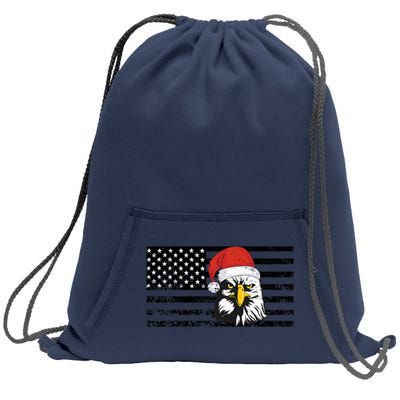 Merry Christmas Eagle Usa Flag Costume Santa Hat Xmas Hat Sweatshirt Cinch Pack Bag