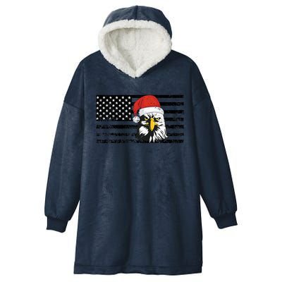 Merry Christmas Eagle Usa Flag Costume Santa Hat Xmas Hat Hooded Wearable Blanket