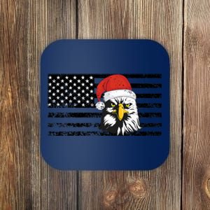 Merry Christmas Eagle Usa Flag Costume Santa Hat Xmas Hat Coaster