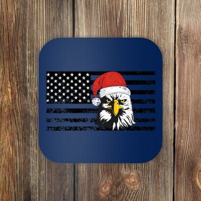 Merry Christmas Eagle Usa Flag Costume Santa Hat Xmas Hat Coaster