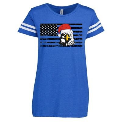 Merry Christmas Eagle Usa Flag Costume Santa Hat Xmas Hat Enza Ladies Jersey Football T-Shirt