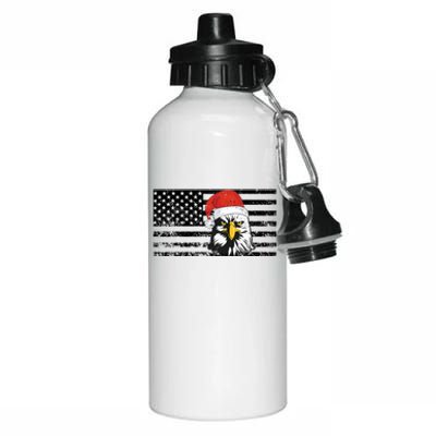 Merry Christmas Eagle Usa Flag Costume Santa Hat Xmas Hat Aluminum Water Bottle