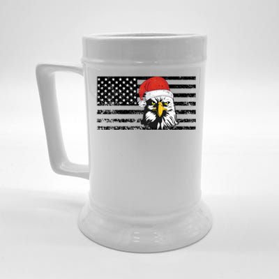 Merry Christmas Eagle Usa Flag Costume Santa Hat Xmas Hat Beer Stein