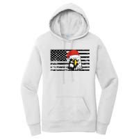 Merry Christmas Eagle Usa Flag Costume Santa Hat Xmas Hat Women's Pullover Hoodie