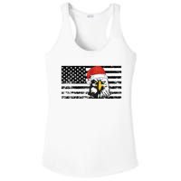 Merry Christmas Eagle Usa Flag Costume Santa Hat Xmas Hat Ladies PosiCharge Competitor Racerback Tank