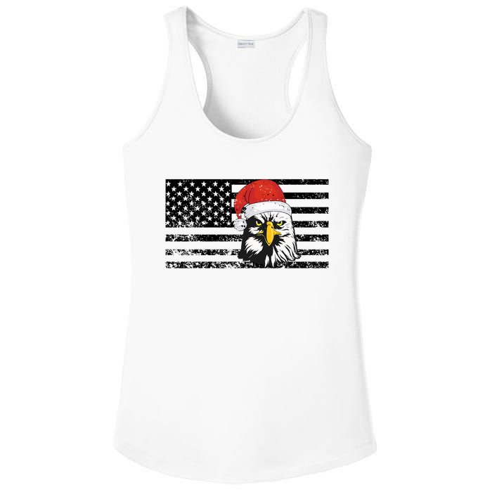 Merry Christmas Eagle Usa Flag Costume Santa Hat Xmas Hat Ladies PosiCharge Competitor Racerback Tank