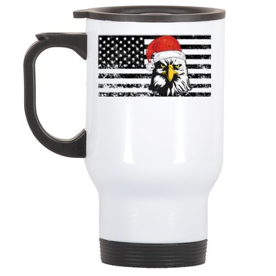 Merry Christmas Eagle Usa Flag Costume Santa Hat Xmas Hat Stainless Steel Travel Mug