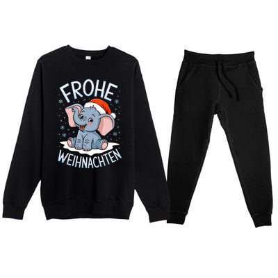 Merry Christmas Elephant Frohe Weihnachten Tank Top Premium Crewneck Sweatsuit Set