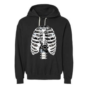 Mechanic Car Engineer Skeleton Mechanics Garment-Dyed Fleece Hoodie