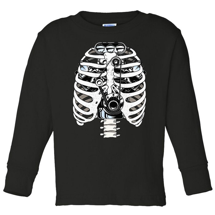 Mechanic Car Engineer Skeleton Mechanics Toddler Long Sleeve Shirt