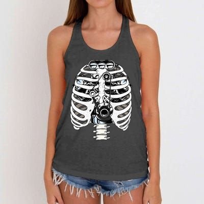 Mechanic Car Engineer Skeleton Mechanics Women's Knotted Racerback Tank