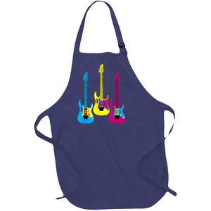 Multicolor CMYK Electric Guitar With Handle Full-Length Apron With Pockets