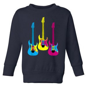 Multicolor CMYK Electric Guitar With Handle Toddler Sweatshirt