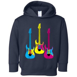 Multicolor CMYK Electric Guitar With Handle Toddler Hoodie