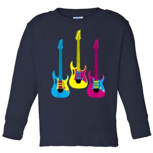 Multicolor CMYK Electric Guitar With Handle Toddler Long Sleeve Shirt