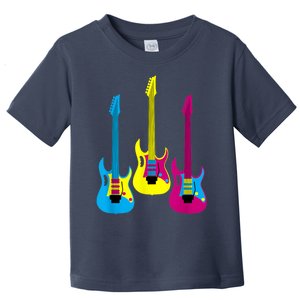 Multicolor CMYK Electric Guitar With Handle Toddler T-Shirt