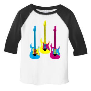 Multicolor CMYK Electric Guitar With Handle Toddler Fine Jersey T-Shirt