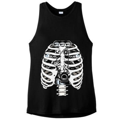 Mechanic Car Engineer Skeleton Mechanics Ladies PosiCharge Tri-Blend Wicking Tank