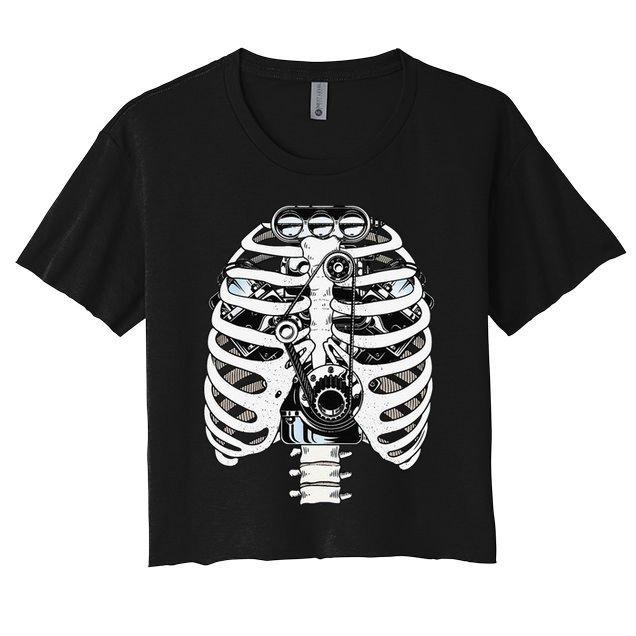 Mechanic Car Engineer Skeleton Mechanics Crop Top