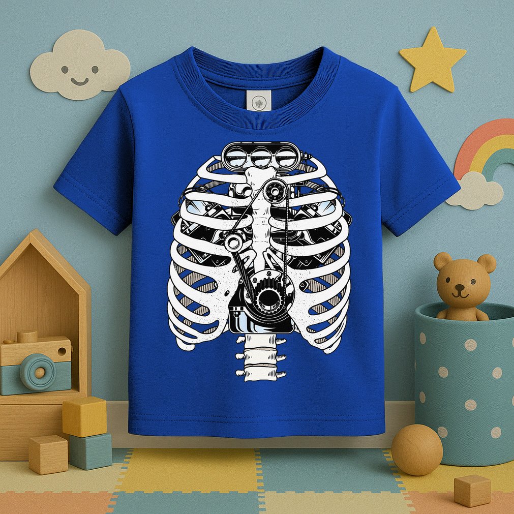 Mechanic Car Engineer Skeleton Mechanics Toddler T-Shirt