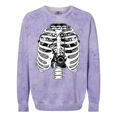 Mechanic Car Engineer Skeleton Mechanics Colorblast Crewneck Sweatshirt