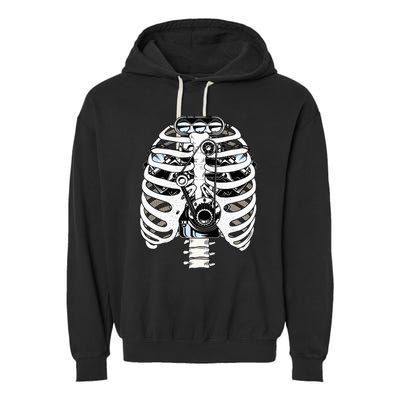 Mechanic Car Engineer Skeleton Mechanics Garment-Dyed Fleece Hoodie