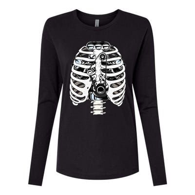 Mechanic Car Engineer Skeleton Mechanics Womens Cotton Relaxed Long Sleeve T-Shirt