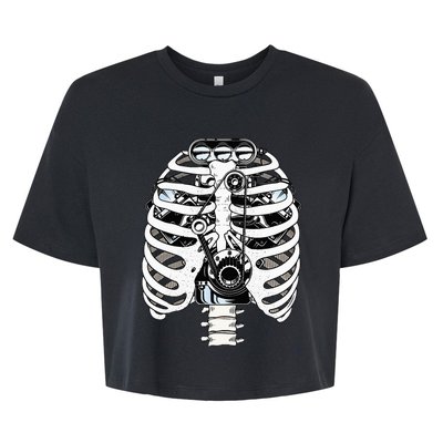 Mechanic Car Engineer Skeleton Mechanics Bella+Canvas Jersey Crop Tee