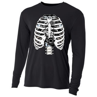 Mechanic Car Engineer Skeleton Mechanics Cooling Performance Long Sleeve Crew