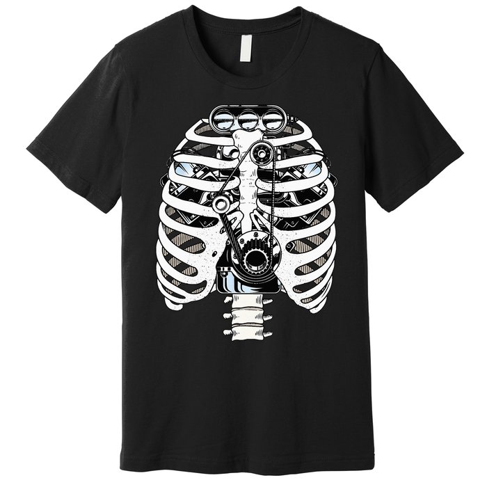 Mechanic Car Engineer Skeleton Mechanics Premium T-Shirt