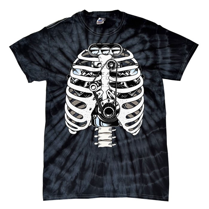 Mechanic Car Engineer Skeleton Mechanics Tie-Dye T-Shirt