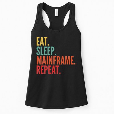 Mainframe Crypto, Eat Sleep Mainframe Repeat Women's Racerback Tank