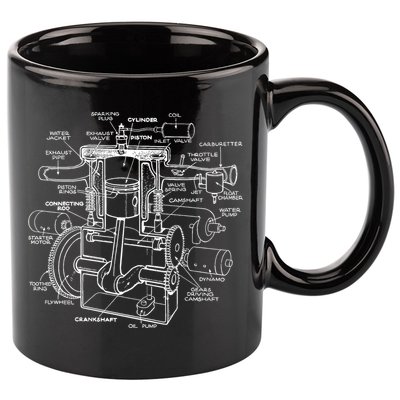 Mechanics Car Engine Pieces Cars Lovers Muscle Cars Gift 11oz C Handle Ceramic Mug