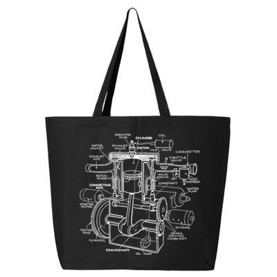 Mechanics Car Engine Pieces Cars Lovers Muscle Cars Gift 25L Jumbo Tote