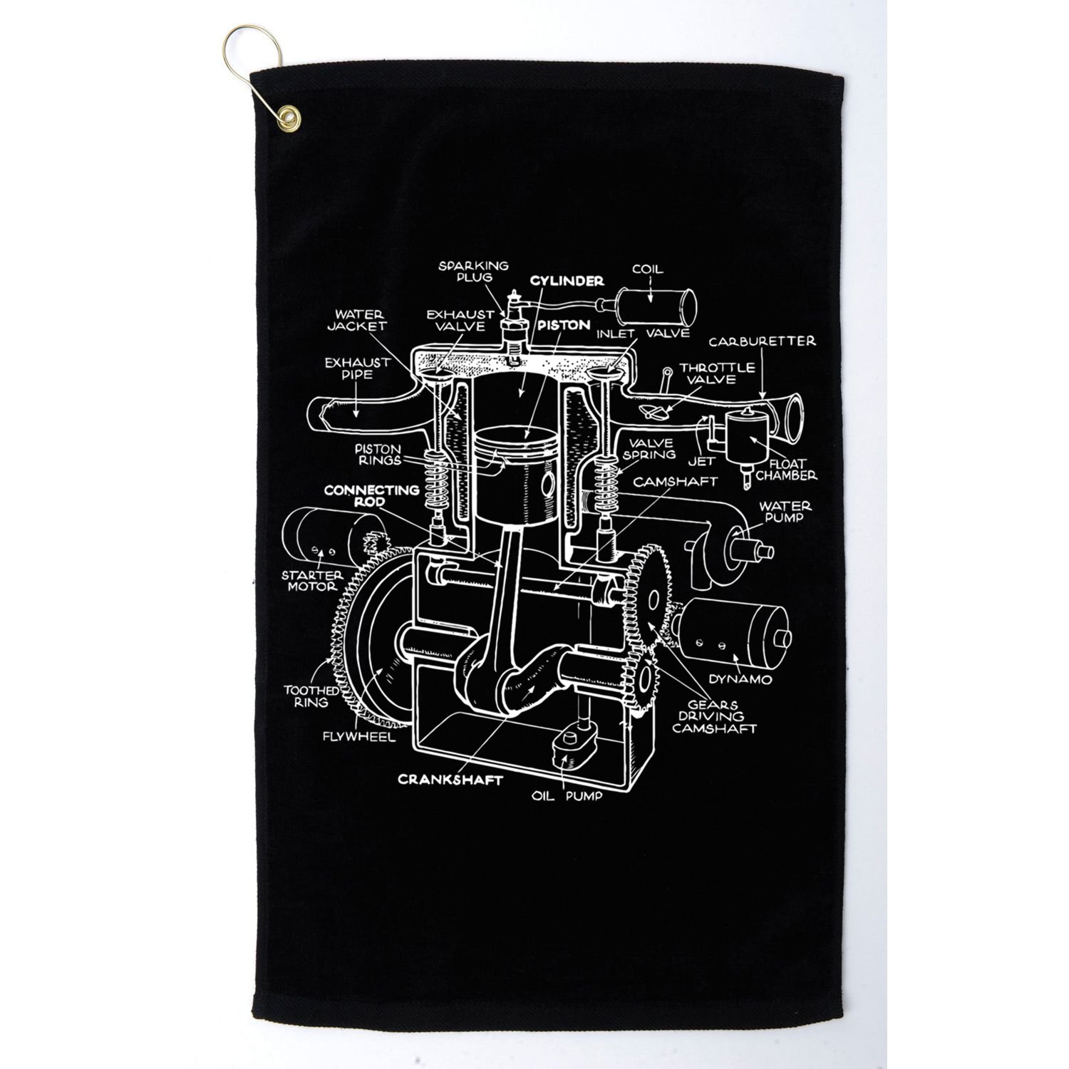 Mechanics Car Engine Pieces Cars Lovers Muscle Cars Gift Golf Towel
