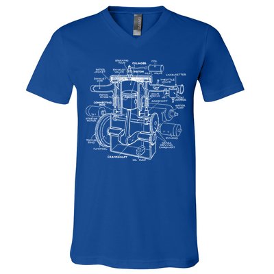 Mechanics Car Engine Pieces Cars Lovers Muscle Cars Gift V-Neck T-Shirt
